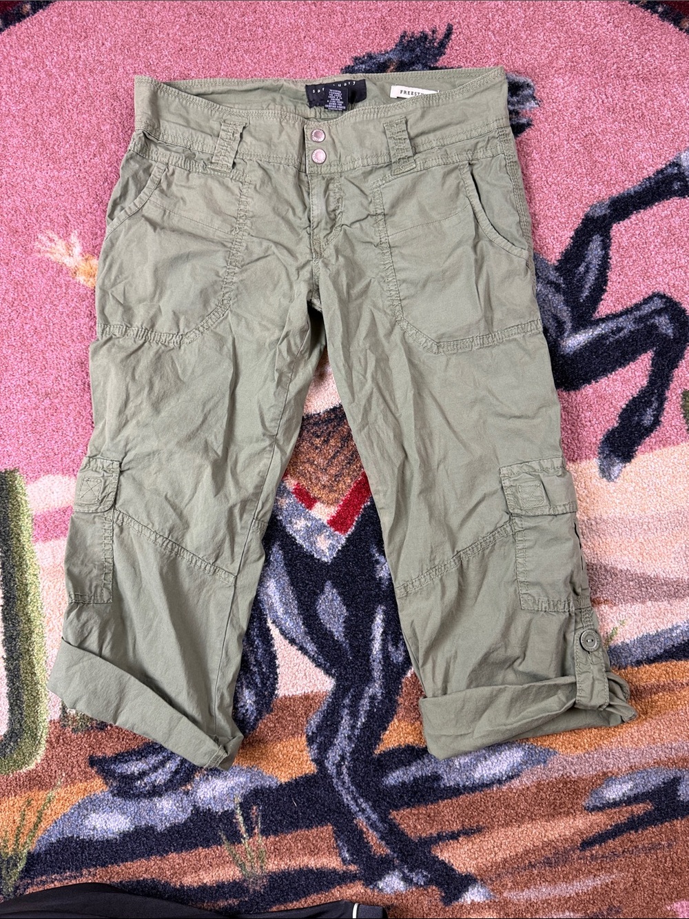 Vintage Y2K Cargo Capri Pants